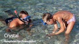  Presentation with starfish - Presentation design featuring founding fathers - father and son found starfish background and a gray colored foreground