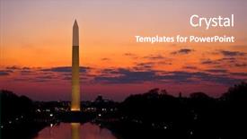  Presentation with reflecting - Slides with founding fathers - washington monument and reflecting pool background and a coral colored foreground