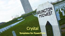  Presentation with iraq war - Theme featuring founding fathers - washington monument over iraq war background and a tawny brown colored foreground