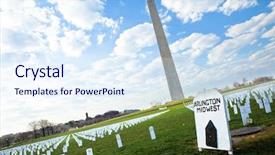  Presentation with iraq war - Cool new PPT theme with founding fathers - washington monument over iraq war backdrop and a sky blue colored foreground