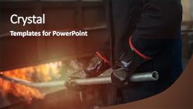  Presentation with foundry - Cool new theme with foundry - industrial worker in metal melting backdrop and a wine colored foreground