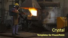  Presentation with foundry - Cool new presentation theme with foundry - iron and steel industry backdrop and a wine colored foreground