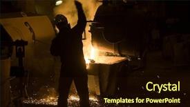  Presentation with foundry - Cool new slides with foundry - iron melting in a retro backdrop and a wine colored foreground