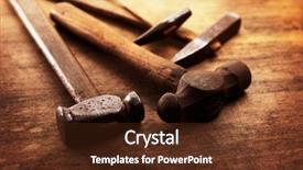  Presentation with foundry - Beautiful slide set featuring foundry - old hammers on a old backdrop and a tawny brown colored foreground