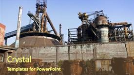 Presentation with foundry - Slide set enhanced with foundry - old steel mill background and a tawny brown colored foreground