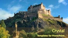  Presentation with united kingdom constitutional law - Beautiful presentation design featuring fountain as the famous city backdrop and a tawny brown colored foreground