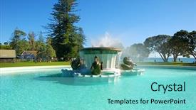  Presentation with new zealand - Beautiful slide deck featuring fountain at mission bay auckland backdrop and a  colored foreground