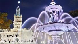  Presentation with parliament - Amazing slide deck having fountain at night in quebec backdrop and a soft green colored foreground