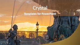  Presentation with paris france war - PPT theme featuring fountain at place de la concord in paris france background and a coral colored foreground
