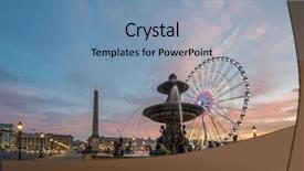  Presentation with notre dame de paris france - Slides having fountain at place de la concorde in paris france background and a teal colored foreground