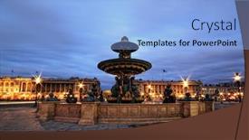  Presentation with paris france war - PPT layouts having fountain at place de la concord in paris france by dusk background and a light blue colored foreground