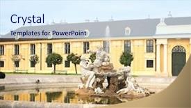  Presentation with schonbrunn - Amazing presentation design having fountain-at-schonbrunn-palace-vienna backdrop and a sky blue colored foreground