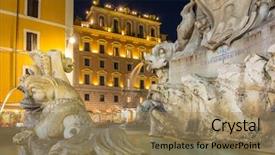  Presentation with rome italy - Presentation consisting of fountain at the pantheon temple background and a coral colored foreground