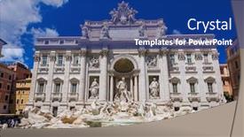  Presentation with rome italy - Slide deck enhanced with fountain-di-trevi-in-rome background and a navy blue colored foreground