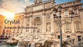  Presentation with rome italy - Beautiful theme featuring fountain di trevi in rome backdrop and a coral colored foreground