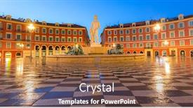  Presentation with soleil - PPT theme consisting of fountain-du-soleil-on-place background and a tawny brown colored foreground