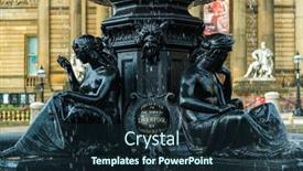  Presentation with art gallery - Presentation theme with fountain-in-front-of-liverpool background and a wine colored foreground