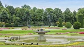  Presentation with vienna - Presentation enhanced with fountain-in-park-in-vienna background and a mint green colored foreground