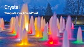  Presentation with mountain view - Beautiful presentation theme featuring fountain in queen elizabeth backdrop and a teal colored foreground