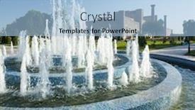  Presentation with uzbekistan - Theme with fountain-in-the-city background and a light blue colored foreground