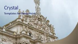  Presentation with world war 2 germany - Beautiful PPT theme featuring fountain living water - linderhof munich germany backdrop and a  colored foreground