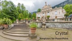  Presentation with world war 2 germany - Cool new PPT theme with fountain living water - linderhof munich germany backdrop and a coral colored foreground