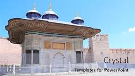  Presentation with istanbul - PPT layouts featuring fountain-of-ahmed-iii background and a light gray colored foreground