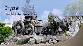  Presentation with mexico city - PPT layouts enhanced with fountain of cibeles in madrid background and a light blue colored foreground