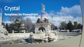  Presentation with hercules - Slide set consisting of fountain of hercules gardens background and a teal colored foreground
