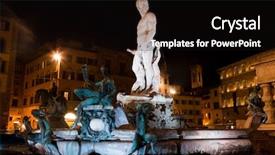  Presentation with florence piazza della signoria - Presentation design having fountain of neptune in florence background and a black colored foreground