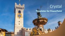  Presentation with italy - Slide deck featuring fountain-of-neptune-on-piazza background and a ocean colored foreground