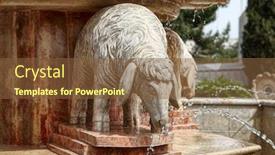  Presentation with sheep - PPT theme consisting of fountain of sheep background and a tawny brown colored foreground