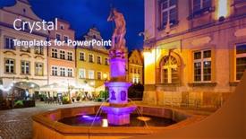  Presentation with old - Presentation with fountain-of-the-neptune background and a navy blue colored foreground