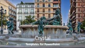  Presentation with dawn - Presentation having fountain-of-the-placa-de background and a gray colored foreground