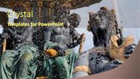  Presentation with seas - Theme having fountain-of-the-seas-detail background and a tawny brown colored foreground