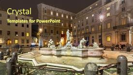  Presentation with rome - Presentation theme having fountain-of-the-the-piazza background and a tawny brown colored foreground