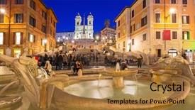  Presentation with fountain pen and inkpot - Amazing PPT theme having fountain on the piazza di backdrop and a gold colored foreground