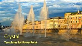  Presentation with russia - Colorful slides enhanced with fountain-on-the-river-moscow backdrop and a  colored foreground