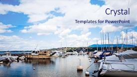  Presentation with lake - PPT layouts featuring fountain park in moonlit lake background and a  colored foreground