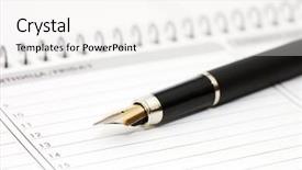  Presentation with fountain pen - Colorful PPT layouts enhanced with fountain pen and blank spiral backdrop and a sky blue colored foreground