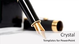  Presentation with fountain pen - Colorful PPT layouts enhanced with fountain pen focus backdrop and a white colored foreground