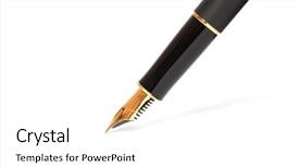  Presentation with old fashion pen - Presentation design having fountain pen focus background and a white colored foreground
