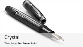  Presentation with fountain pen - PPT layouts with fountain pen isolated on white background and a white colored foreground