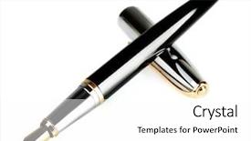  Presentation with fountain pen - PPT layouts consisting of fountain pen isolated on white background and a white colored foreground