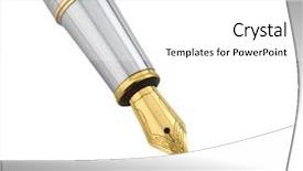  Presentation with fountain pen - Presentation enhanced with fountain-pen isolated on white background and a white colored foreground