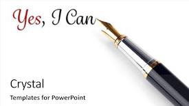  Presentation with fountain pen - Slides consisting of fountain pen isolated on white background and a white colored foreground