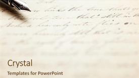  Presentation with fountain pen - Beautiful slide deck featuring fountain pen on an antique backdrop and a cream colored foreground