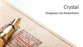  Presentation with fountain pen - Beautiful presentation design featuring fountain pen on an antique backdrop and a white colored foreground