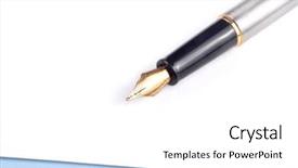  Presentation with fountain pen - Slides having fountain pen on blank letter background and a white colored foreground