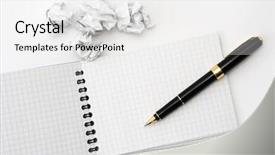  Presentation with fountain pen - Cool new slide set with fountain pen on the notepad backdrop and a white colored foreground